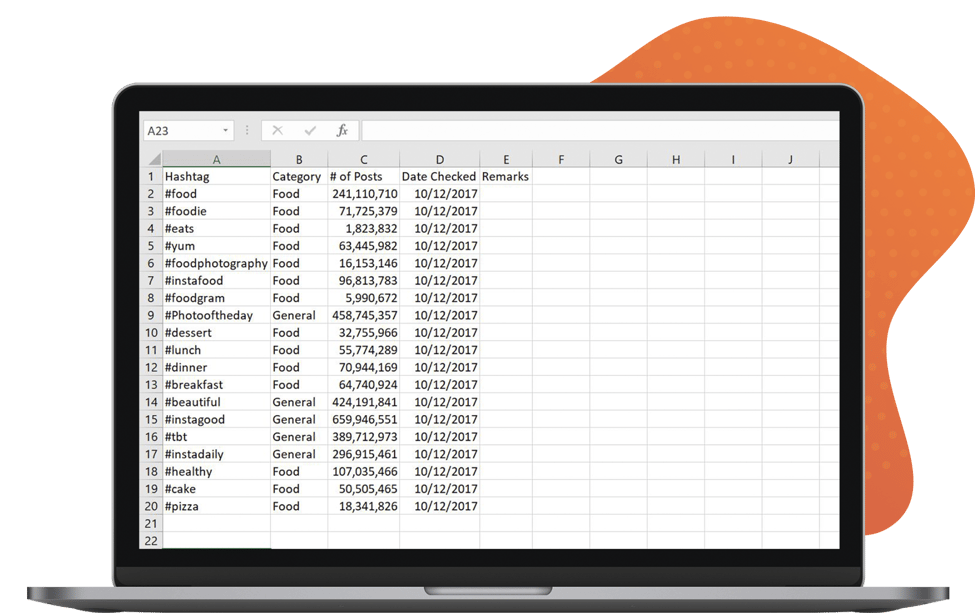 Free Excel Hashtag Research Organizer